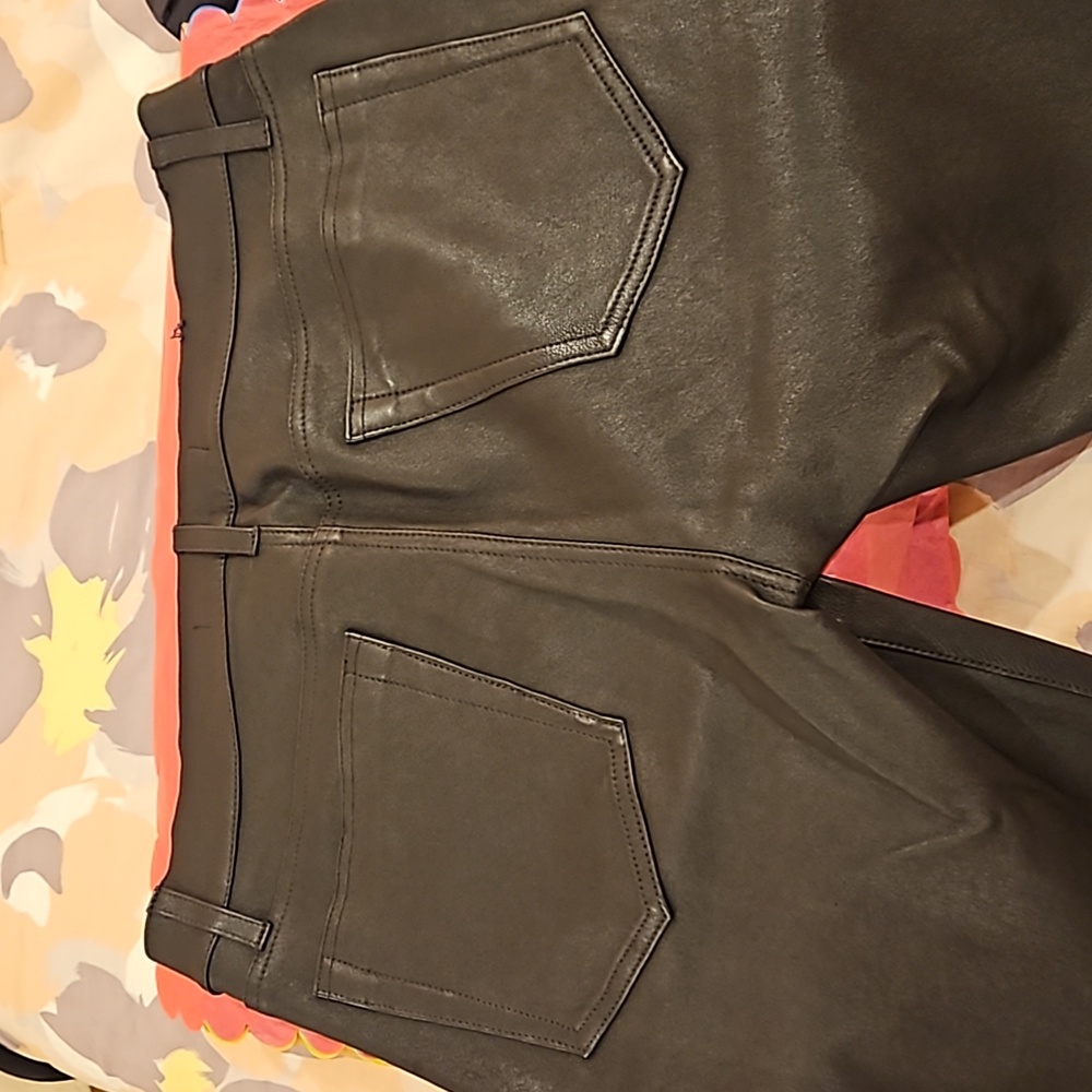 BLACK LAMB LEATHER PANTS SIZE 33R.  STRAIGHT LEG.  RETAILS $1295. Joe's jeans